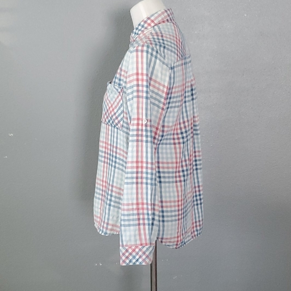 Anthro Bella Dahl plaid western pullover collar - Picture 3 of 7